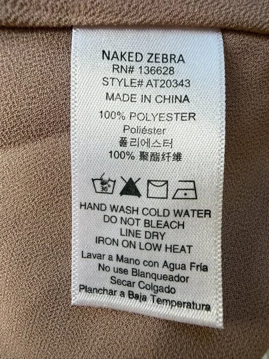 NWT Naked Zebra Mauve Wrap Cami Top Size Medium - Picture 6 of 6